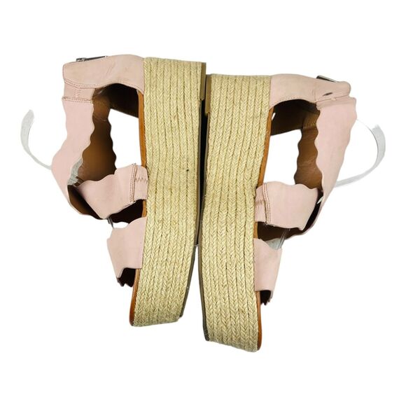 Indigo Rd. Irhaide Womens Espadrille Wedge Sandals Pink Scallop Straps 11M - Picture 5 of 8